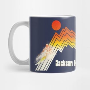 Jackson Hole Wyoming 70s/80s Retro Souvenir Style Skiing Mug